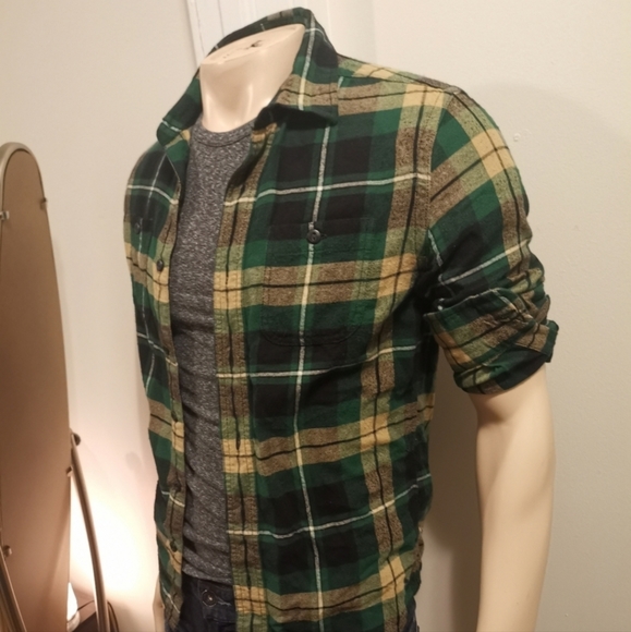 American Eagle Super Soft Heritage Flannel XS Grn - Picture 3 of 8